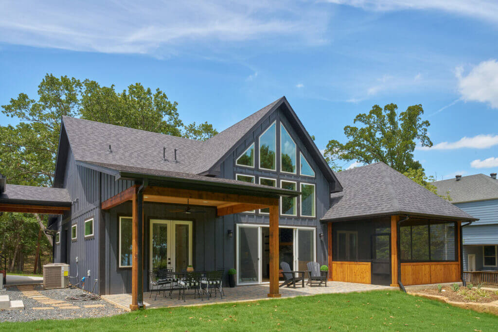 Modern house with large windows