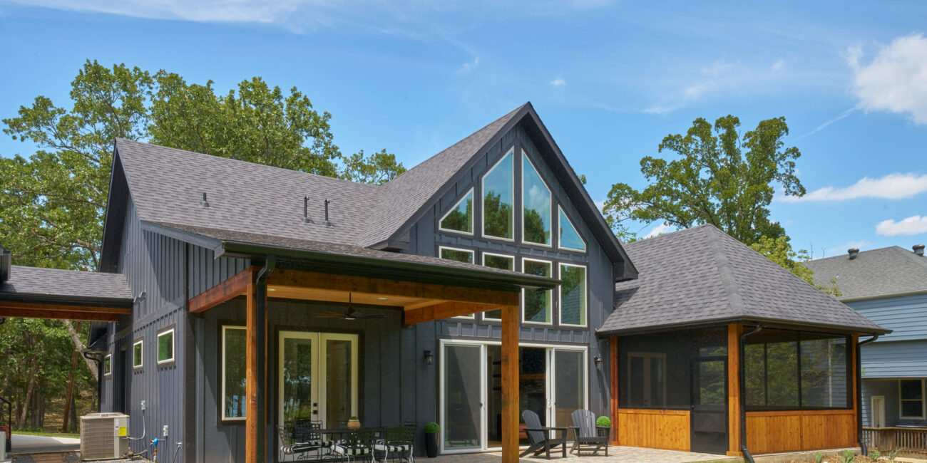 Modern house with large windows