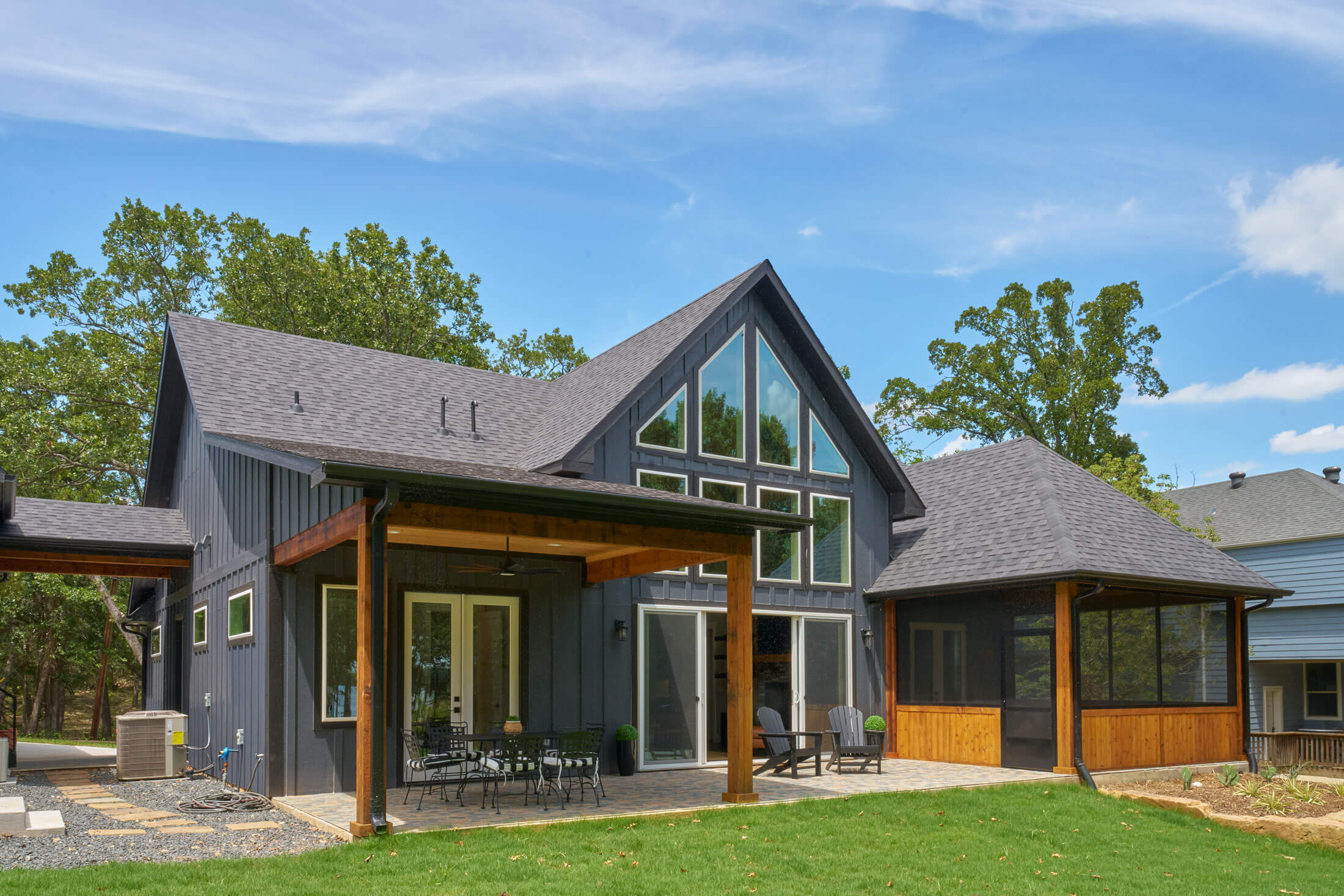 Modern house with large windows